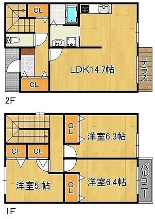 シェルタウンD棟の物件間取画像